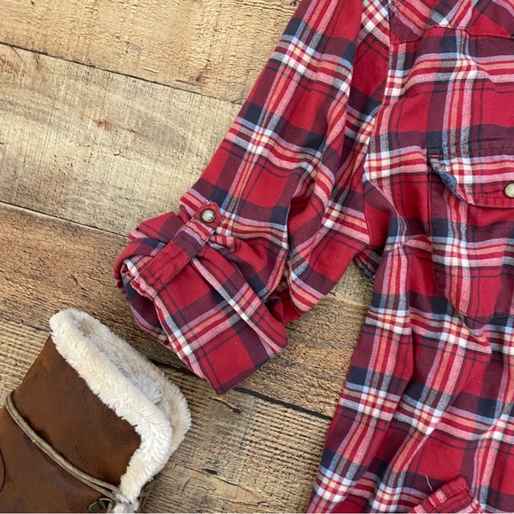 Weathered Classic Red Plaid Flannel by Jach’s Girlfriend - Picture 6 of 11